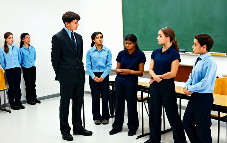 Psychology Experiment - Conformity**

A classroom setting. Students are viewing an ambiguous image. One student is hesitating, looking at the group instead of the image. Others confidently point to a different answer. The scene is lit naturally, creating a sense of tension. "safe for work", "appropriate content", "fully clothed", "professional". perfect anatomy, natural pose.

**