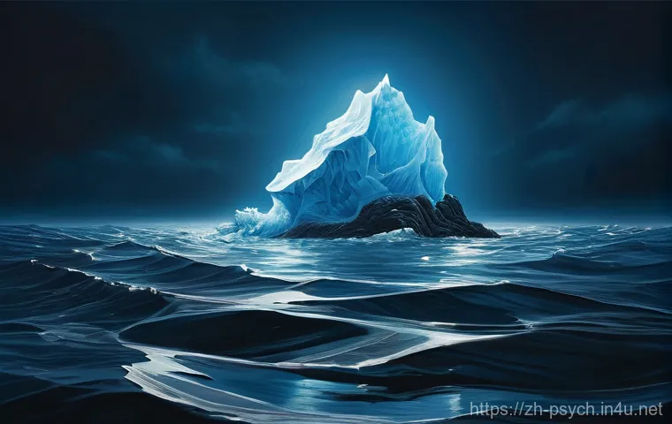 정신분석 이론 - **Prompt: The Iceberg of the Mind**
    A highly detailed, symbolic illustration depicting the human...